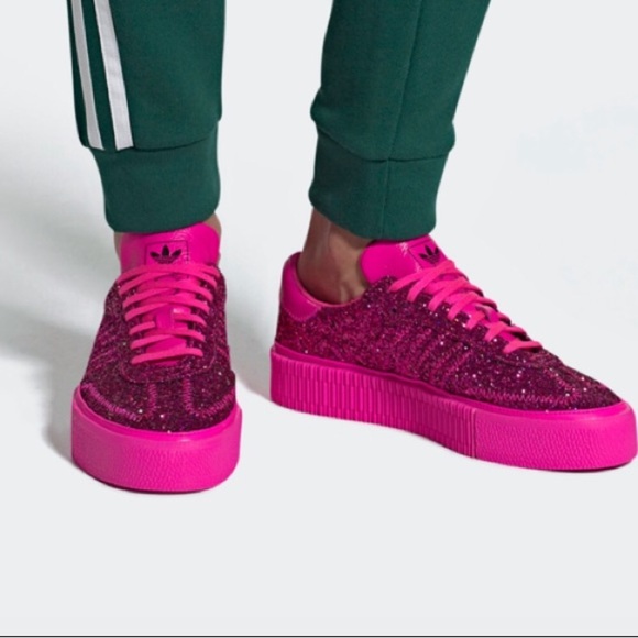 adidas Shoes - NEW Adidas Sambarose Pink Glitter Platform Sne…